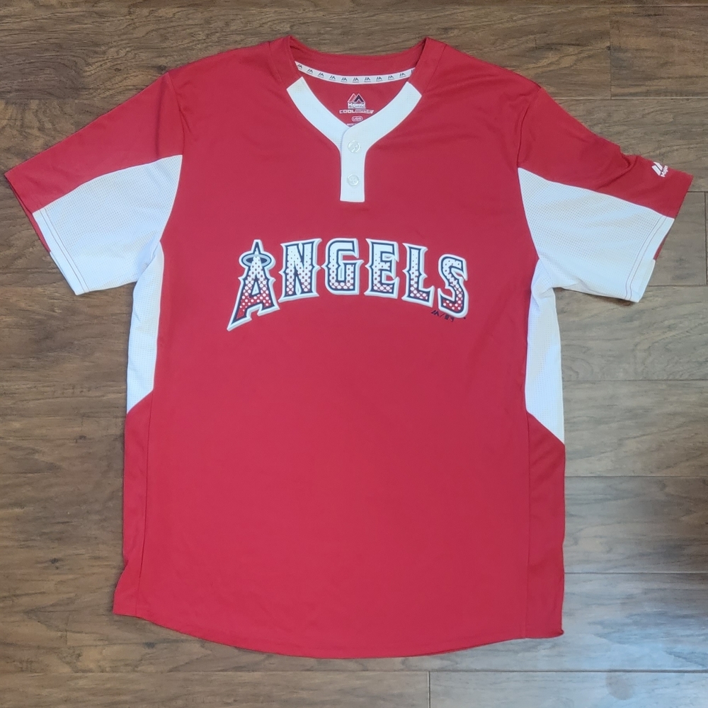 Los Angeles Angels Baseball MLB Men's Red Size Large Jersey T-Shirt